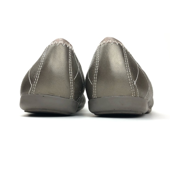 Clarks Quilted Metallic Leather Ballet Flats - Picture 5 of 7